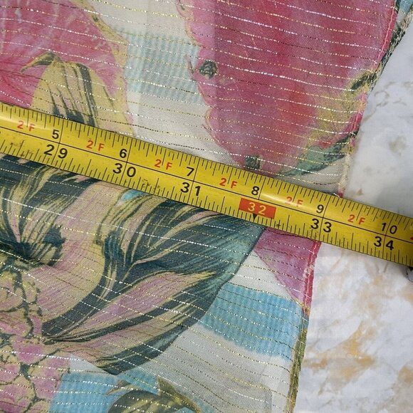 Rococo Sand Lily Drawstring Tassel Tie Floral Mini Dress Bell Sleeves Size Small - Picture 15 of 16